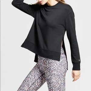 Joylab Cozy Layering Side Split Sweatshirt Dk Grey